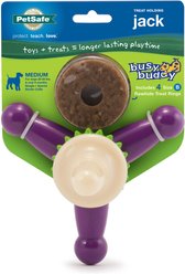 PetSafe Busy Buddy Jack Treat Dispenser Tough Dog Chew Toy, Medium, Purple