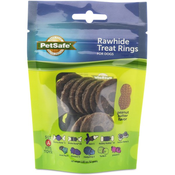 PetSafe Busy Buddy Natural Rawhide Rings Dog Treats, Size B