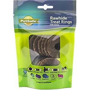 PetSafe Busy Buddy Natural Rawhide Rings Dog Treats, Size B