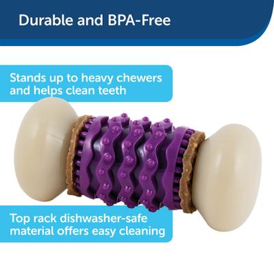 Show full view: PetSafe Busy Buddy Nobbly Nubbly Treat Dispensing Tough Dog Chew Toy, Large, Purple slide 5 of 10
