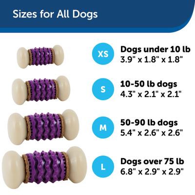 Show full view: PetSafe Busy Buddy Nobbly Nubbly Treat Dispensing Tough Dog Chew Toy, Small, Purple slide 2 of 9
