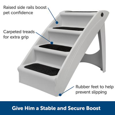 Show full view: PetSafe CozyUp Foldable Cat & Dog Stairs, Grey, Large slide 5 of 11