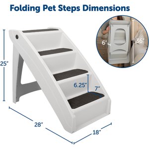 PetSafe CozyUp Foldable Cat & Dog Stairs, Grey, X-Large