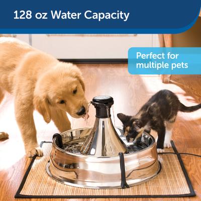 Show full view: PetSafe Drinkwell 360 Stainless Steel Cat & Dog Water Fountain, 128-oz slide 2 of 13