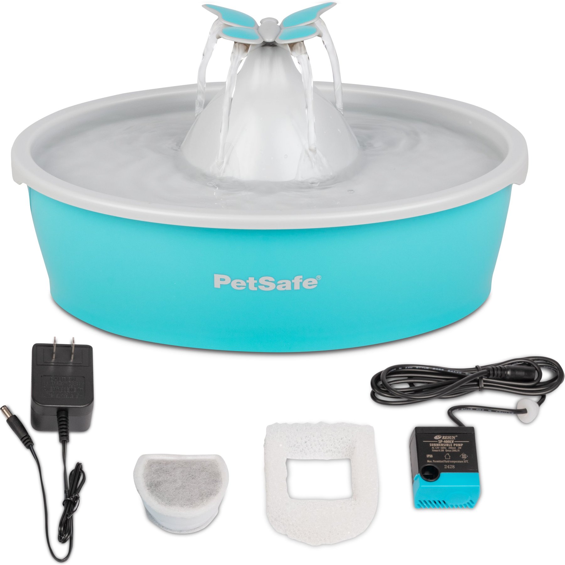 PetSafe Drinkwell Butterfly Dog & Cat Drinking Fountain, 50-oz