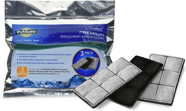 Show full view: PetSafe Drinkwell Multi-Tier Plastic Dog & Cat Fountain, 100-oz + Premium Replacement Carbon Filters, 3 count slide 6 of 9