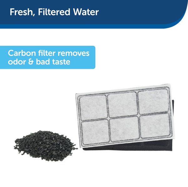 Show full view: PetSafe Drinkwell Multi-Tier Plastic Dog & Cat Fountain, 100-oz + Premium Replacement Carbon Filters, 3 count slide 8 of 9