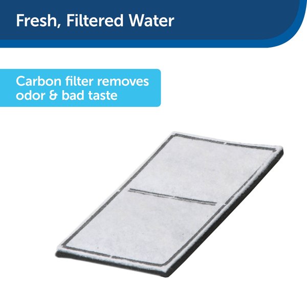 Show full view: PetSafe Drinkwell Multi-Tier Plastic Dog & Cat Fountain, 100-oz + Premium Replacement Carbon Filters, 3 count slide 4 of 9