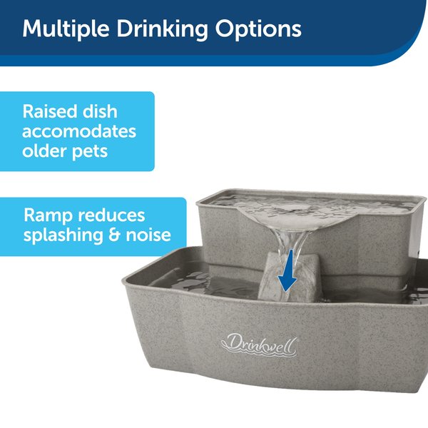 Show full view: PetSafe Drinkwell Multi-Tier Plastic Dog & Cat Fountain, 100-oz + Premium Replacement Carbon Filters, 3 count slide 3 of 9