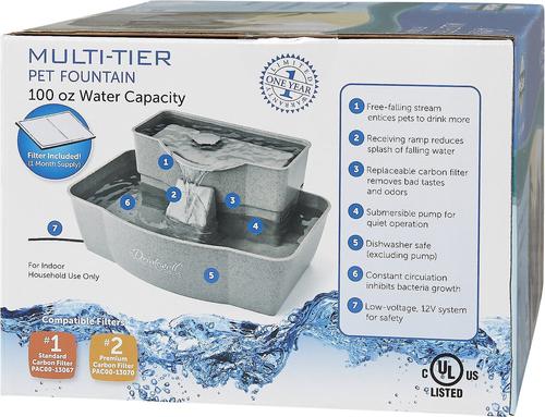 Show full view: PetSafe Drinkwell Multi-Tier Plastic Dog & Cat Fountain, 100-oz slide 8 of 12