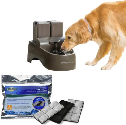 Show full view: PetSafe Drinkwell Outdoor Plastic Dog & Cat Fountain, 450-oz + Premium Replacement Carbon Filters, 3 count slide 1 of 9