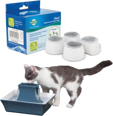 Show full view: PetSafe Drinkwell Pagoda Ceramic Dog & Cat Fountain, Himalayan Blue, 70-oz + Replacement Carbon Filters, 4 count slide 1 of 10