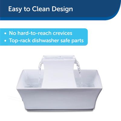 Show full view: PetSafe Drinkwell Pagoda Ceramic Dog & Cat Fountain, White, 70-oz slide 5 of 11