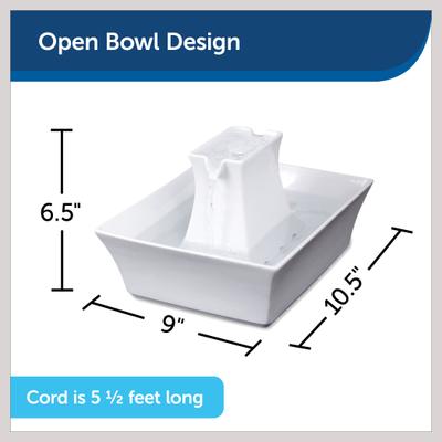 Show full view: PetSafe Drinkwell Pagoda Ceramic Dog & Cat Fountain, White, 70-oz slide 6 of 11