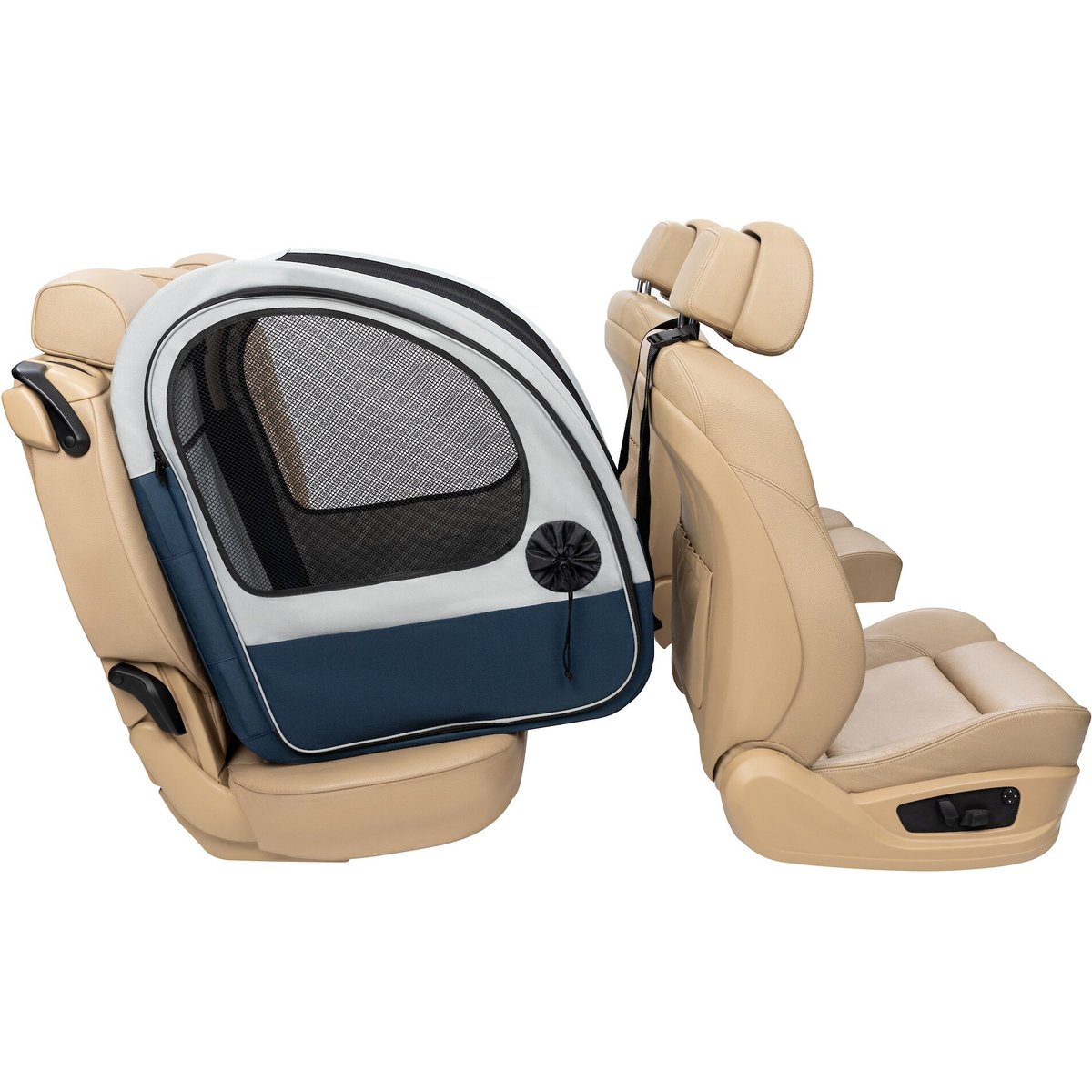PetSafe Happy Ride Collapsible Cat & Dog Travel Crate, Gray & Blue