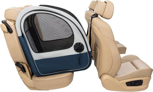 PETSAFE Happy Ride Collapsible Cat & Dog Travel Crate, Gray & Blue