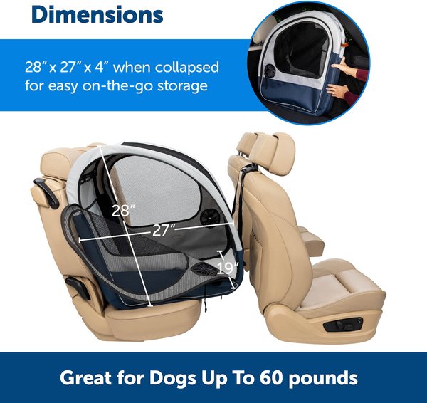 Show full view: PetSafe Happy Ride Collapsible Cat & Dog Travel Crate, Gray & Blue slide 2 of 9
