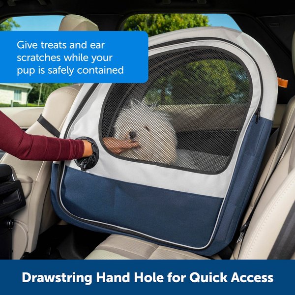 Show full view: PetSafe Happy Ride Collapsible Cat & Dog Travel Crate, Gray & Blue slide 4 of 9