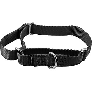 PetSafe Nylon Martingale Dog Collar, Black, Medium: 10 to 16-in neck, 3/4-in wide