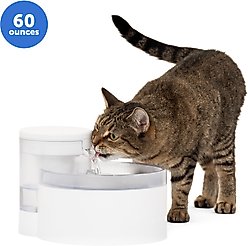PetSafe Outlast Pumpless Cat Water Fountain, White, 60-oz