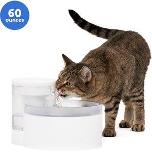 PetSafe Outlast Pumpless Cat Water Fountain, White, 60-oz