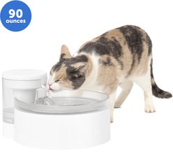 PetSafe Outlast Pumpless Cat Water Fountain, White, 90-oz