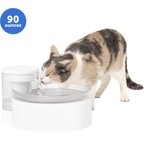 PetSafe Outlast Pumpless Cat Water Fountain, White, 90-oz