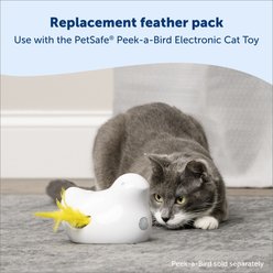 PetSafe Peek-A-Bird Replacement Feather Cat Toy, Yellow, 2 count slide 2 of 7