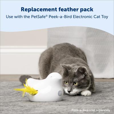 Show full view: PetSafe Peek-A-Bird Replacement Feather Cat Toy, Yellow, 2 count slide 2 of 7