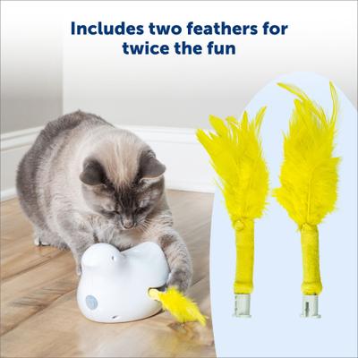 Show full view: PetSafe Peek-A-Bird Replacement Feather Cat Toy, Yellow, 2 count slide 3 of 7