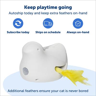 Show full view: PetSafe Peek-A-Bird Replacement Feather Cat Toy, Yellow, 2 count slide 5 of 7