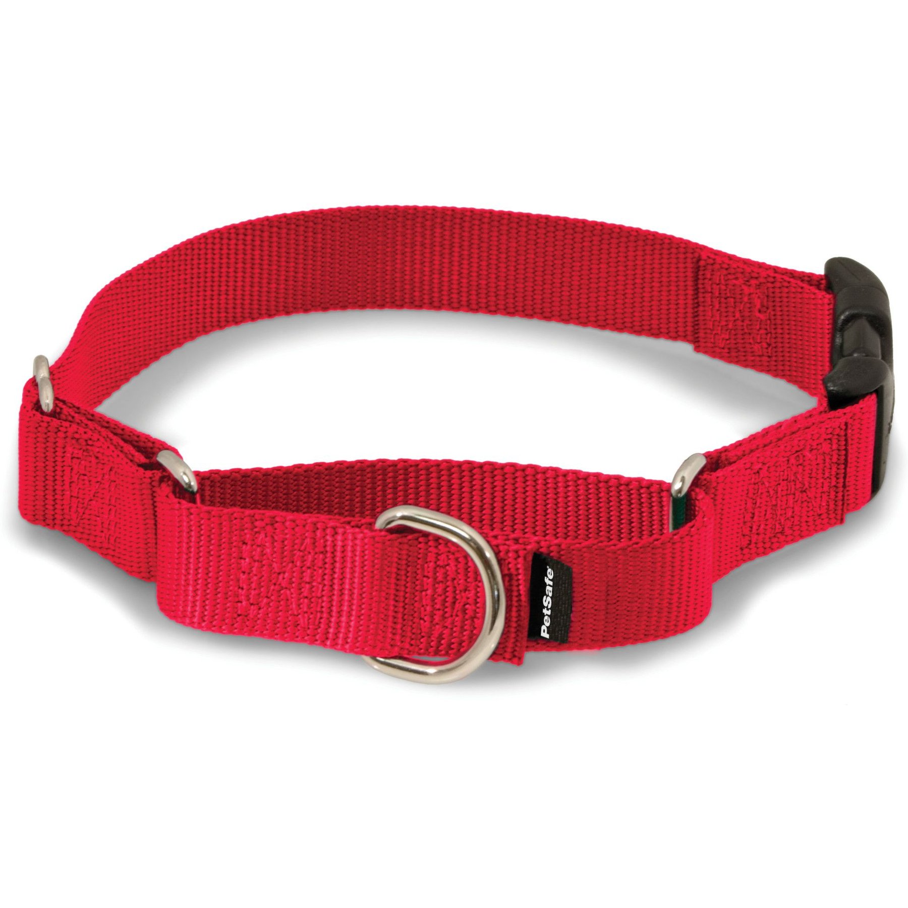 PetSafe Quick Snap Buckle Nylon Martingale Male Dog Collar, Red, Large: 13 to 20-in neck, 1-in wide
