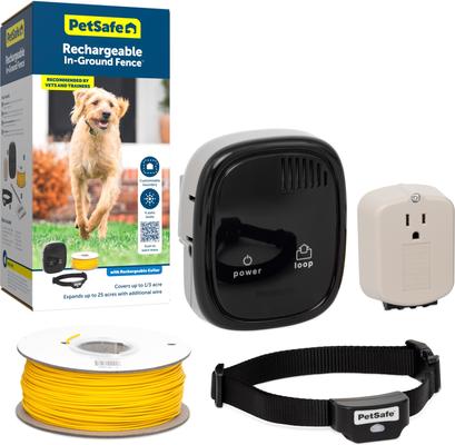 Show full view: PetSafe Rechargeable In-Ground Fence for Dogs & Cats over 5lb, Waterproof Receiver Collar with Tone & Static Correction slide 1 of 9