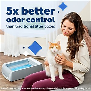 PetSafe ScoopFree Crystal Pro Self-Cleaning Cat Litter Box, Front Entry