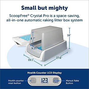 PetSafe ScoopFree Crystal Pro Self-Cleaning Cat Litter Box, Front Entry