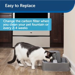 PetSafe Seaside Stainless Steel Cat Water Fountain, 60-oz + Replacement Carbon Filters, 4 count slide 2 of 9