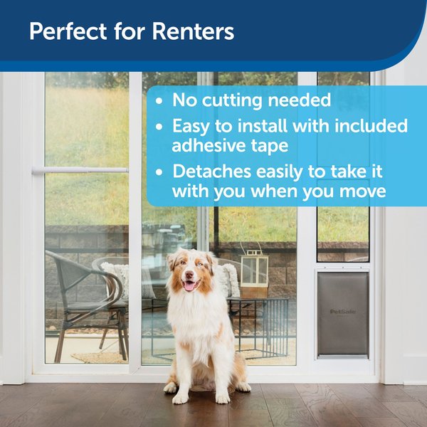 Show full view: PetSafe Sliding Glass Dog & Cat Door Security Bar, One Size, White slide 3 of 8