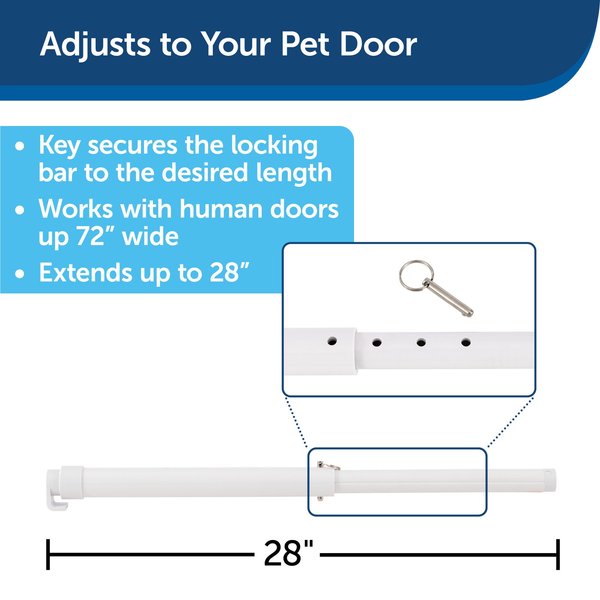 Show full view: PetSafe Sliding Glass Dog & Cat Door Security Bar, One Size, White slide 4 of 8