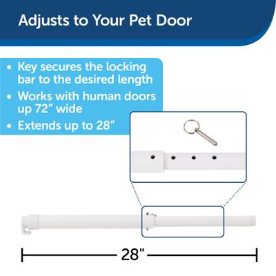 Show full view: PetSafe Sliding Glass Dog & Cat Door Security Bar, One Size, White slide 4 of 8
