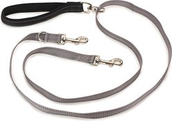 PetSafe Two Point Control Nylon Reflective Dog Leash, Black/Gray, Medium/Large: 6-ft long, 3/4-in wide