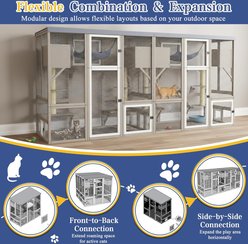 Petscosset 4-Level Wood Outdoor Window-Connectable Cat House with Lockable Doors, 61.4 x 34 x 57.5-in slide 2 of 9