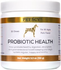 PetScy Probiotic Soft & Chewy Supplement for Dogs, 5.3-oz jar, 30 count