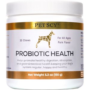 PetScy Probiotic Soft & Chewy Supplement for Dogs, 5.3-oz jar, 30 count