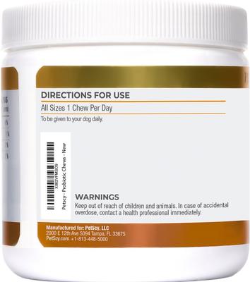 Show full view: PetScy Probiotic Soft & Chewy Supplement for Dogs, 5.3-oz jar, 30 count slide 4 of 10