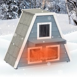 Petsfit 3 Door Insulated Wooden Outdoor Cat House, Grey slide 2 of 7