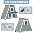 Show in main carousel: Petsfit 3 Door Insulated Wooden Outdoor Cat House, Grey slide 2 of 8
