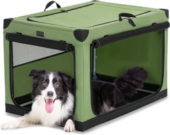 Petsfit 3 Mesh Door Collapsible Soft-Sided Dog Kennel, Green, 36 inch
