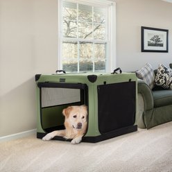 Petsfit 3 Mesh Door Collapsible Soft-Sided Dog Kennel, Green, 36 inch slide 2 of 8