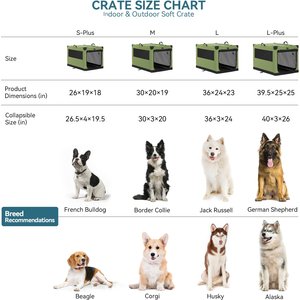 Petsfit 3 Mesh Door Collapsible Soft-Sided Dog Kennel, Green, 36 inch