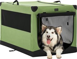 Petsfit 3 Mesh Door Collapsible Soft-Sided Dog Kennel, Green, 40 inch